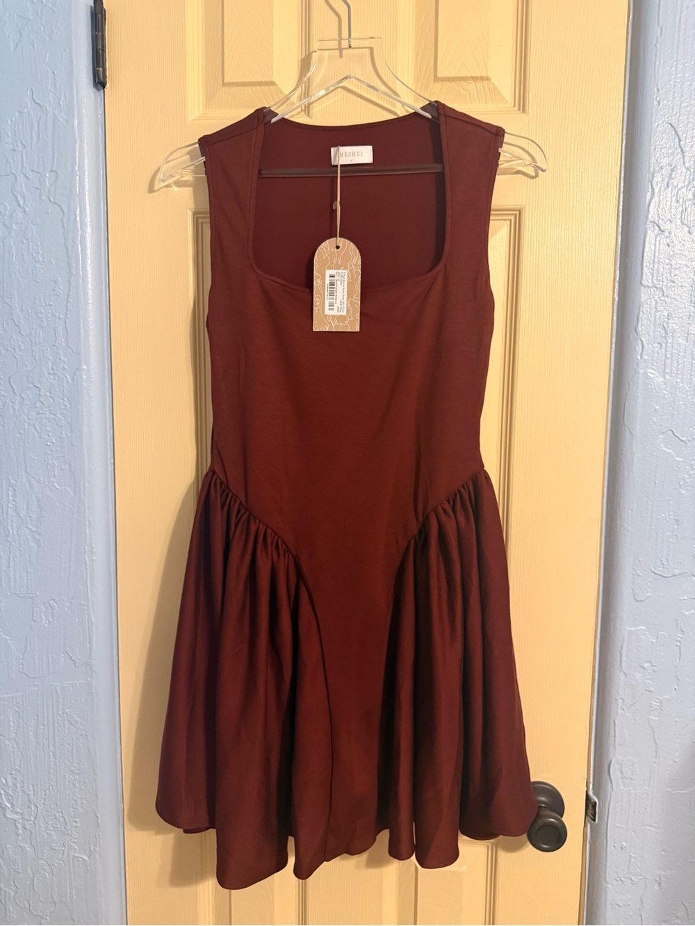Meshki Burgundy Sleeveless Mini Dress